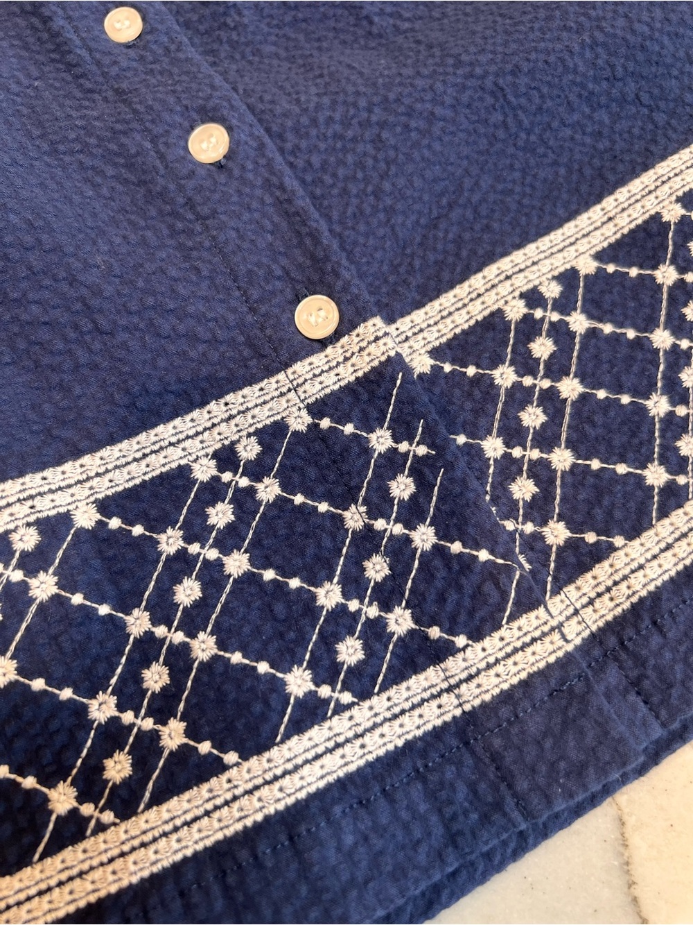 TUCKERNUCK Sport Alcott Golf Dress Navy White Seersucker Embroidered NWOT Small - Picture 13 of 17